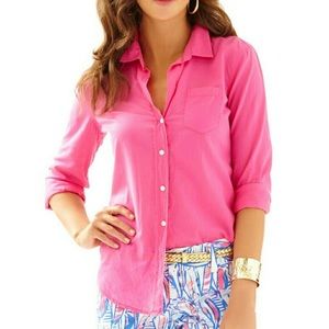 Lily Pulitzer Pink Anna Maria Button Down Shirt